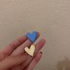Новые серебряные женские асимметричные серьги-гвоздики в конфетных цветах с сердечками модные серьги для темперамента милые серьги