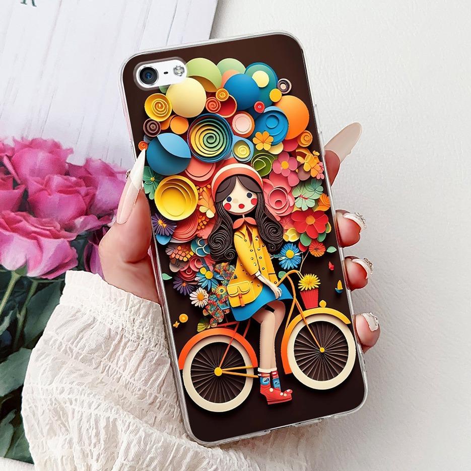Для Apple iPhone 5 5S Чехол iPhoneSE Роскошный Чехол с Рисунком Цветов Мягкий Силиконовый Чехол для Телефона Для iPhone SE 2020 2022 iPhone5 Fundas