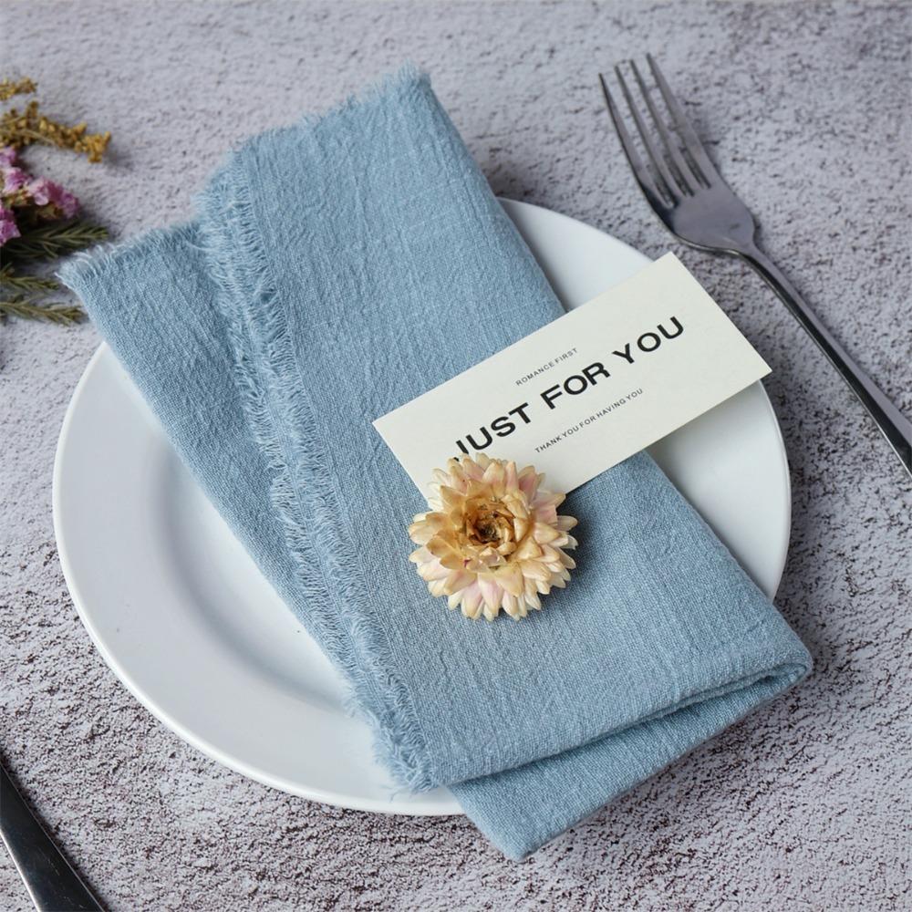 6pcs Rustic Cloth Napkin Washable Table Decoration Party Supplies Gauze Table Towel  Christmas