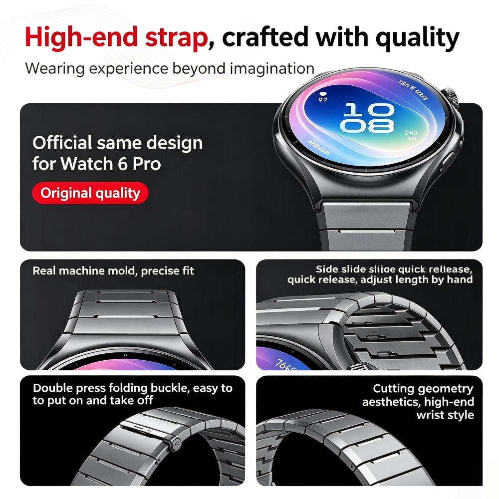Титановый ремешок для HUAWEI WATCH GT 6 Pro 46 мм Аксессуары Металлический браслет на запястье Correa pulseras HUAWEI GT6 Pro Ремешок