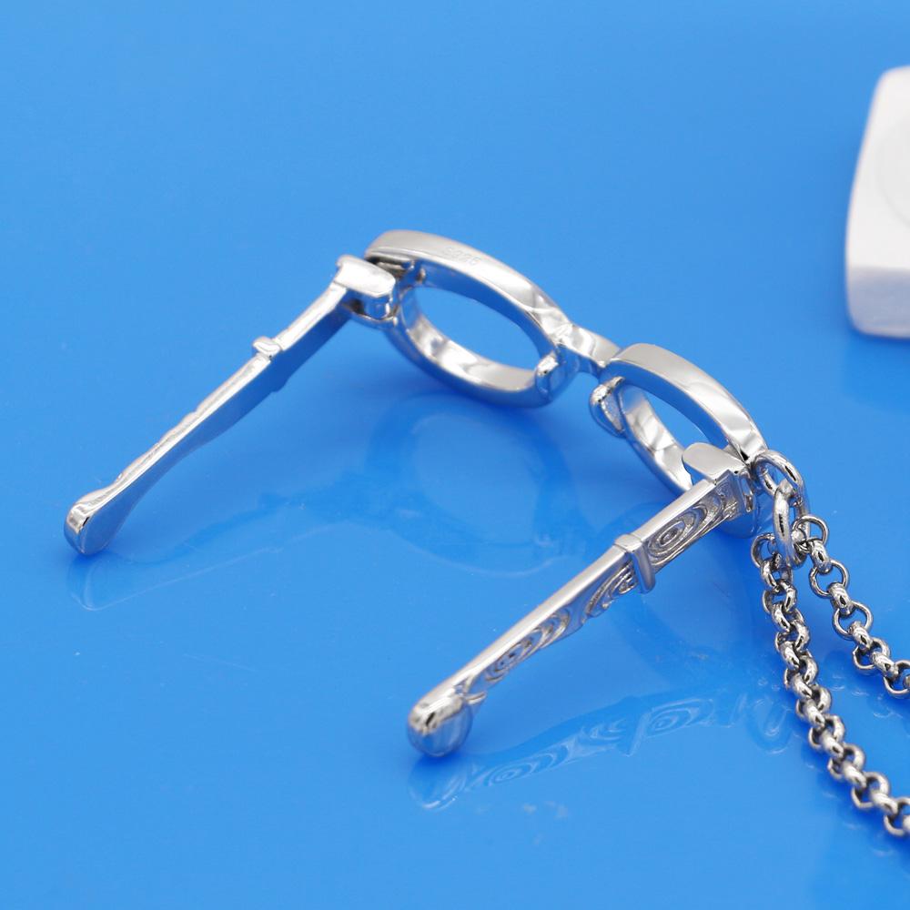 Модное женское ожерелье из 100% стерлингового серебра 925 пробы, новый дизайн, солнцезащитные очки, кулон-цепочка, ожерелье для мужчин, пары, изящные ювелирные изделия