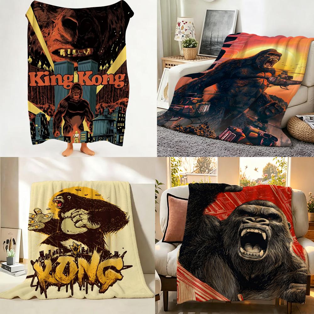 Movie K King K Kong Throw Flannel Throw Blanket Suitable for Sofa Living Room Bedroom