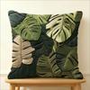 Tropical Monstera Leaf Pillow Cover 2D Embroidered Print Boho Botanical Cushion Case For Sofa Bed Couch Cozy Jungle Home Decor