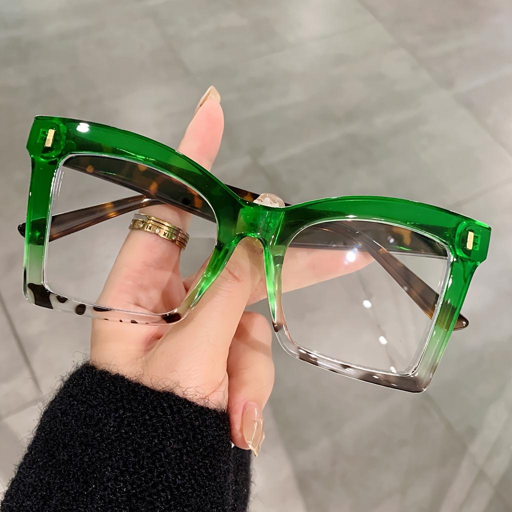 1-Pair ShowCute Reading Glasses - Vintage Cat-Eye Magnifying Glasses with +1.00 To +4.00 Prescription, Green-Tinted Frames