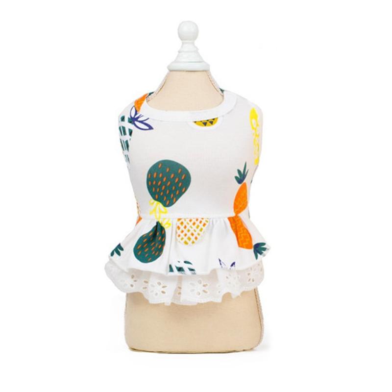 Летнее хлопковое платье для кошек, юбка, милый ананасовый принт, вишня, одежда для домашних животных, платья для кошек, собак-сфинксов, летняя одежда для кошек