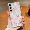 Чехол S25 Ultra Милые Бантики-Бабочки Цветочный Узор Чехол Для Samsung Galaxy S25 Edge S24 Ultra S23 S22 Plus S21 FE Capa Funda