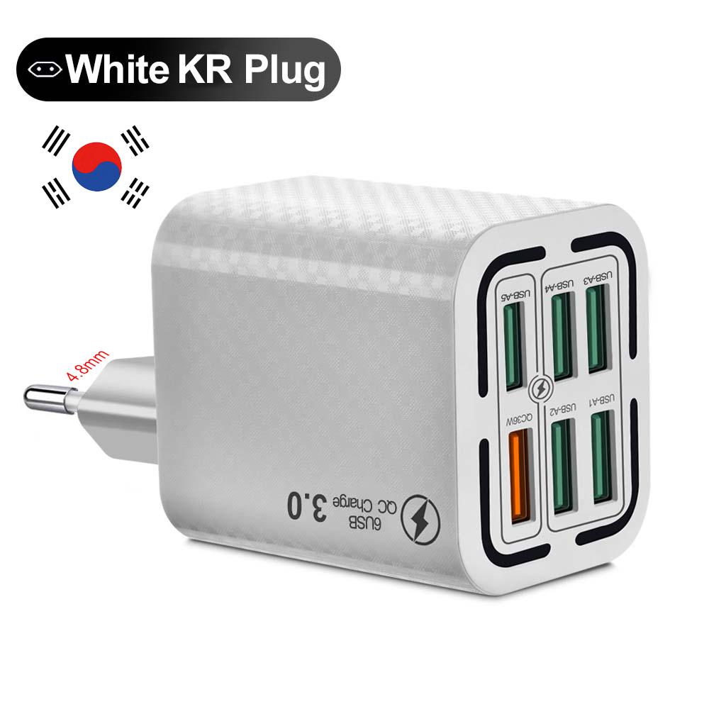 6 портов USB Быстрая зарядка Настенный адаптер Сверхбыстрая зарядка Для iPhone Samsung Xiaomi Oppo