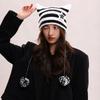 Y2K Cat's Ears Knitted Hat Star Warm Cap Fashion Slouchy Knitted Beanies  Cycling