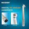 Niceden Стоматологический 45-градусный светодиодный высокоскоростной наконечник с электрогенератором, интегрированный маленький наконечник с кнопкой, одинарный распылитель воды