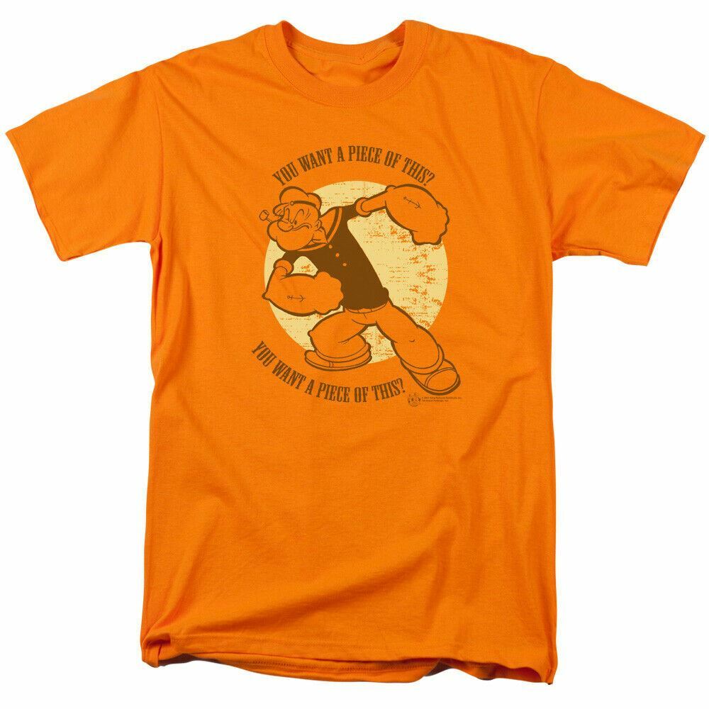 26 Popeye You Want A Piece Of This T Shirt Mens Licensed IDW Comics Tee Orange Unisex T-Shirt