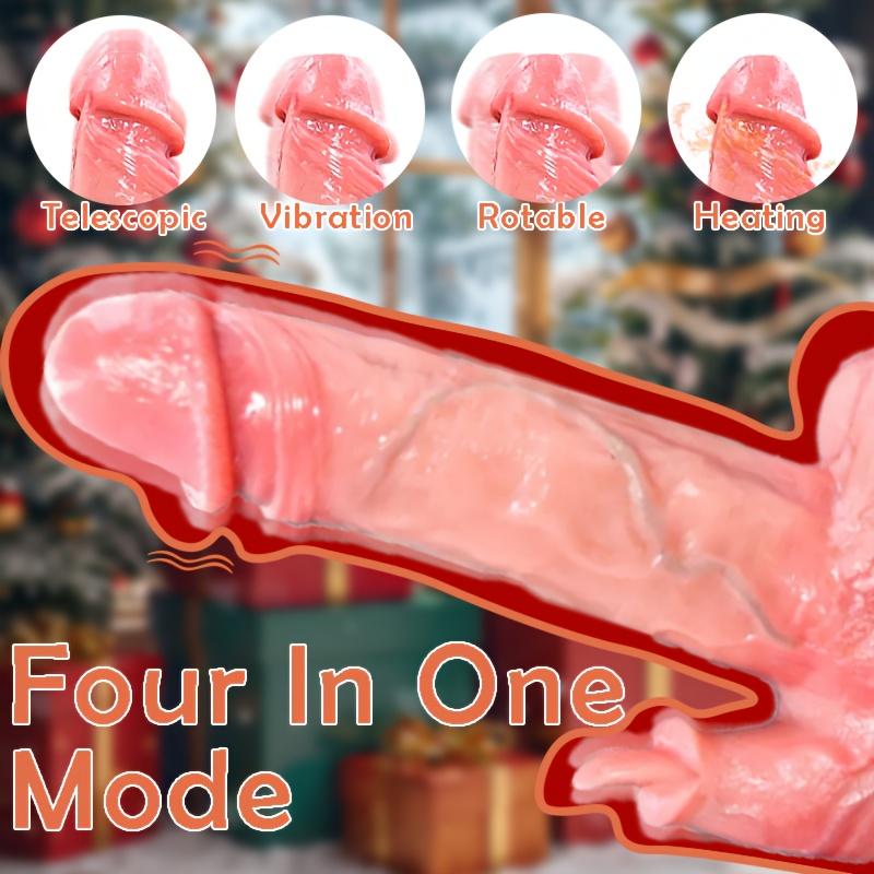 10 вибраций 10 телескопический толстый пенис, 8,66 дюймов в длину искусственный дилдо жидкий силикон, беспроводной пульт дистанционного управления, вращение дилдо на 360° секс-игрушка мастурбатор