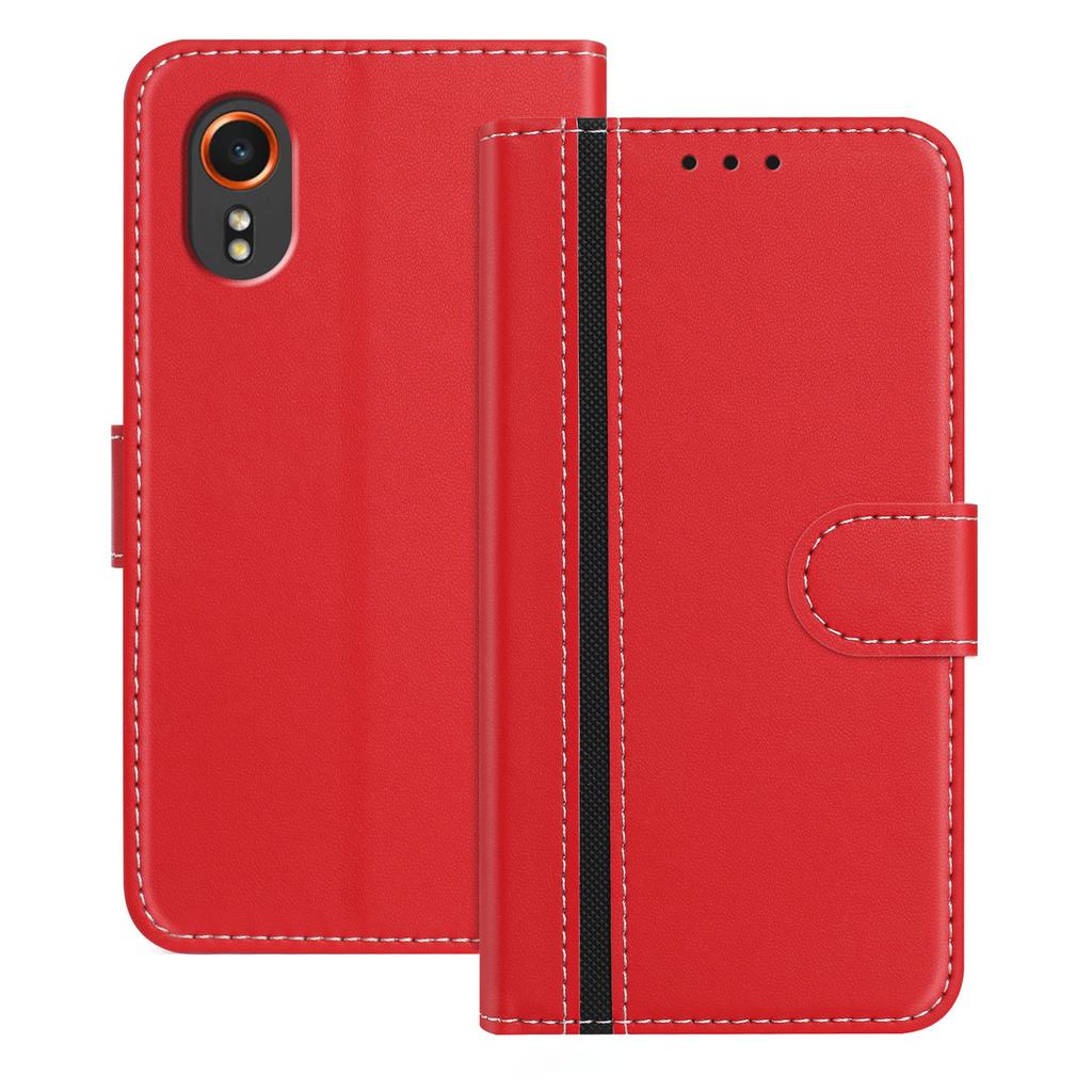 For Samsung Galaxy Xcover7 Phone Cases Wallet Stand Color Splicing Leather Cover with Magnetic Clasp