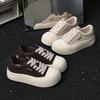 Platform White Shoes Women's Ugly Cute Breathable 2025 Spring New Niche Canvas Shoes Casual Sports Board Shoes Bread Shoes