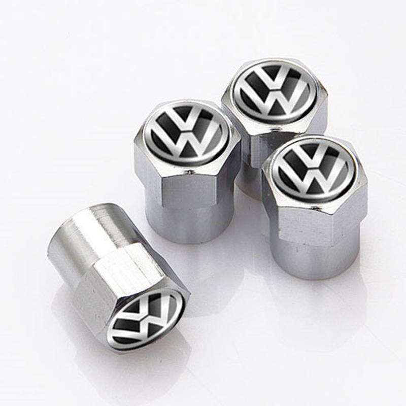 BHMTQ1 Car Tire Valve caps SUPER for VW Volkswagen Golf Polo Passat Jetta passatTouran Emblem metal wheel Cap auto accessories Styling