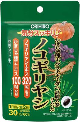 Япония ORIHIRO тыквенные семечки Krachaidum Saw Palmetto с женьшенем на 30 дней s1072
