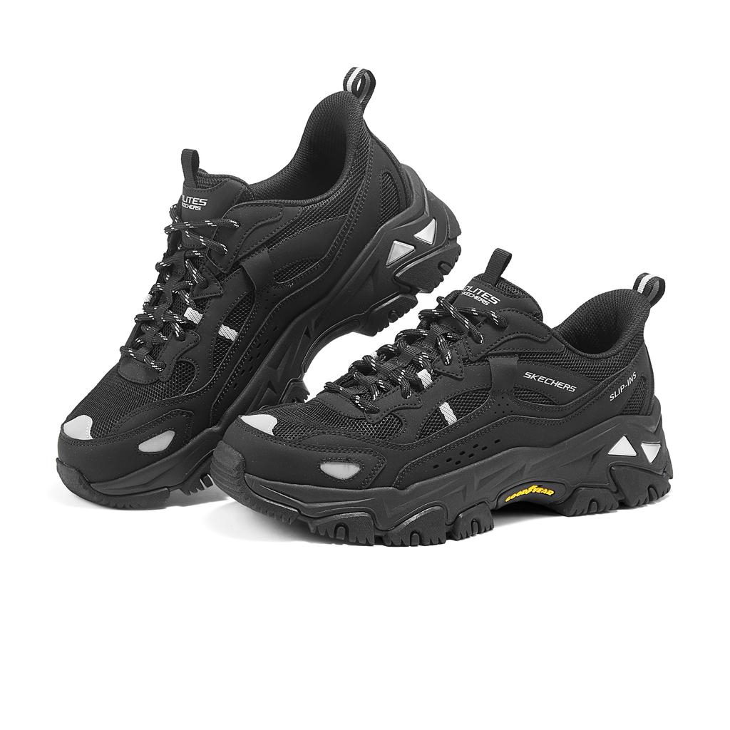 Skechers Кроссовки Cloudrunner Черный Воин Слипоны Легко надевать Модный Тренд Легкая Амортизация Спортивные Скалолазание Сцепление Низкие Папины Кроссовки 237719-BKSL