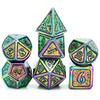 Cusdie Металлические блестящие кубики DND 7 шт. Каркасные сплошные кубики D&D D4-D20 Набор многогранных кубиков для ролевой игры Pathfinder TRPG