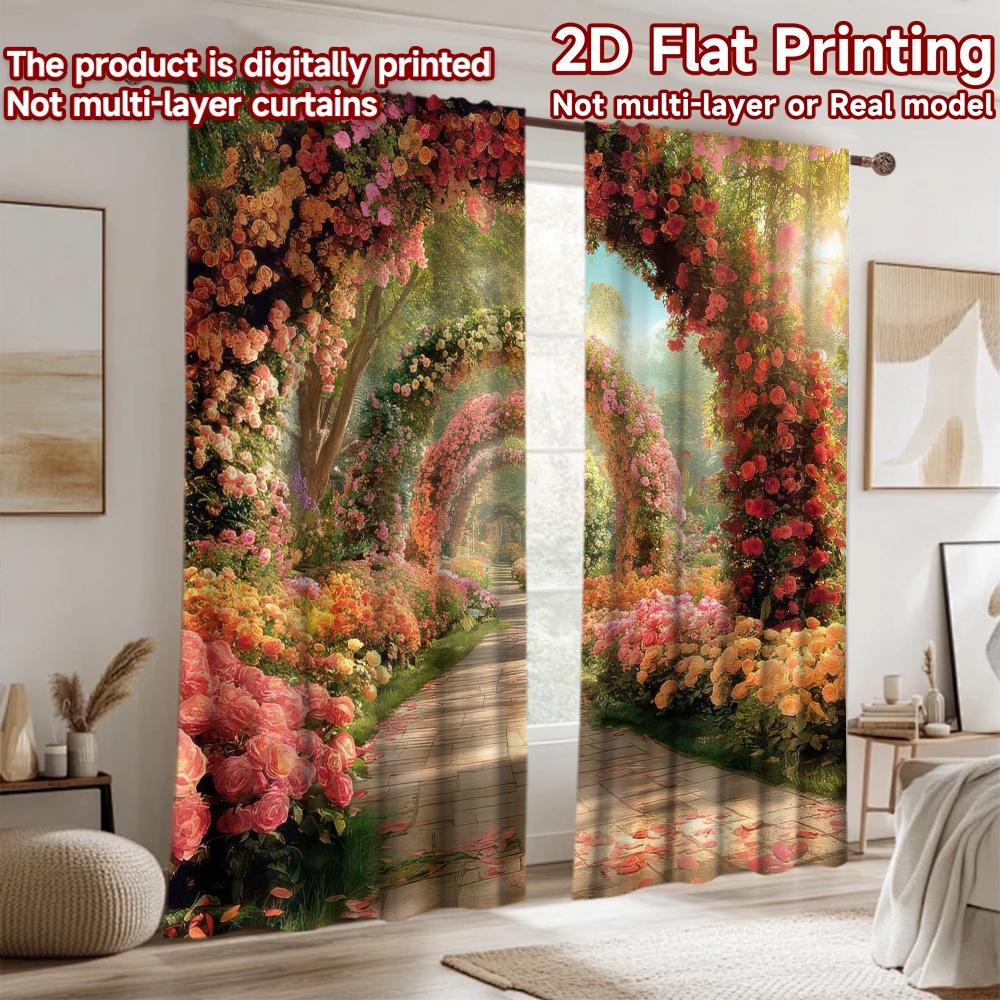 2D плоный Фон для Фотосъемки Фон для Фотосъемки Цветочные Садовые Арки 100% Полиэстер Декор для Вечеринок и Праздников на Новый Год