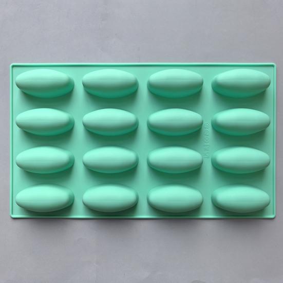 Силиконовая форма для выпечки 16 ячеек Овальная форма для шоколада Антипригарная Безопасна для морозильной камеры и духовки Форма для десертов Формы для выпечки Торта Желе Мороженого