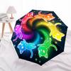 Rainbow Cats,Neon Kitties Automatic Folding Umbrella Compact 8 rib Design,Unique Style,Suitable for Everyday Outdoor Use,Perfect Gift