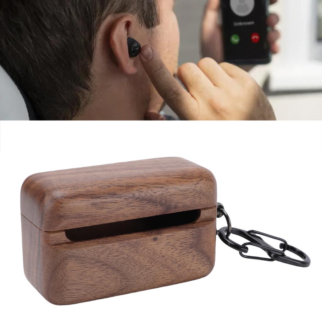 Earbud Case Cover Fit for     II Wireless   Earbud Drop Proof   Polished Wood Protective Cover