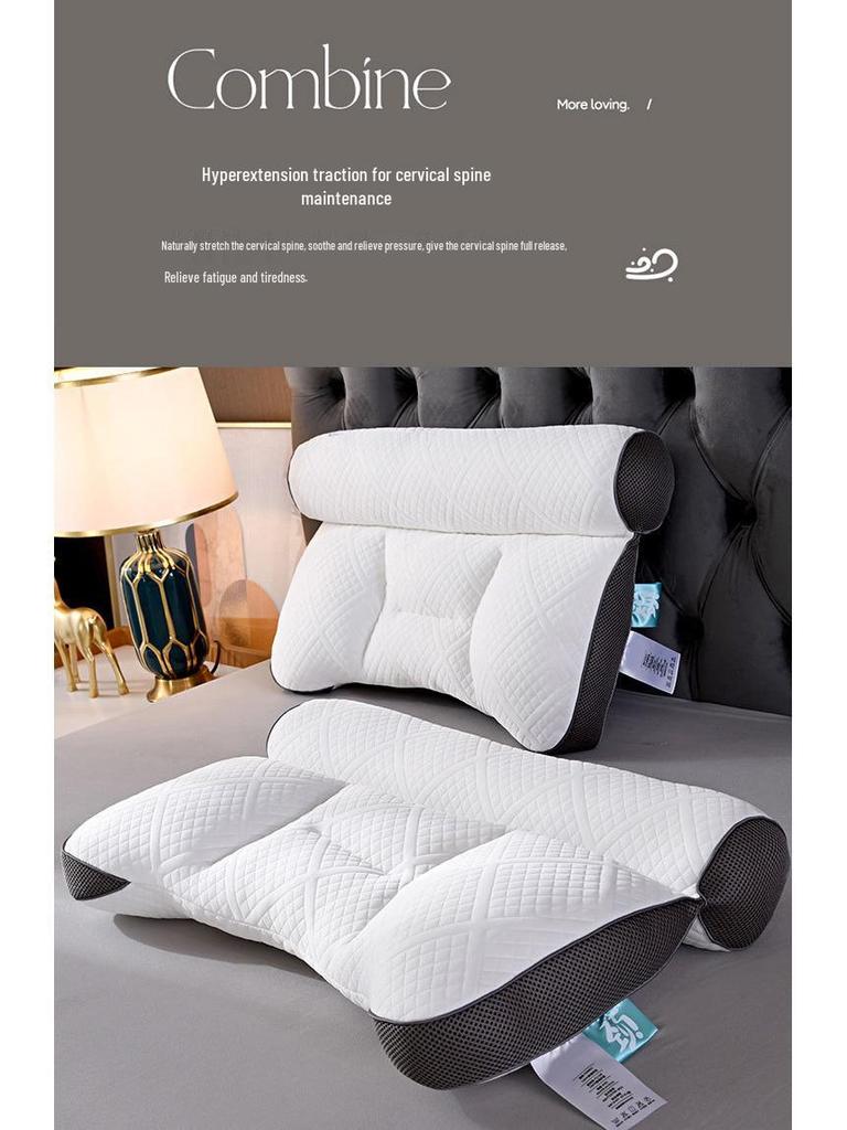 Пара подушек-основ для поддержки шеи с защитой от скольжения для массажа всей головы, не сминаемые, вязаный хлопок.