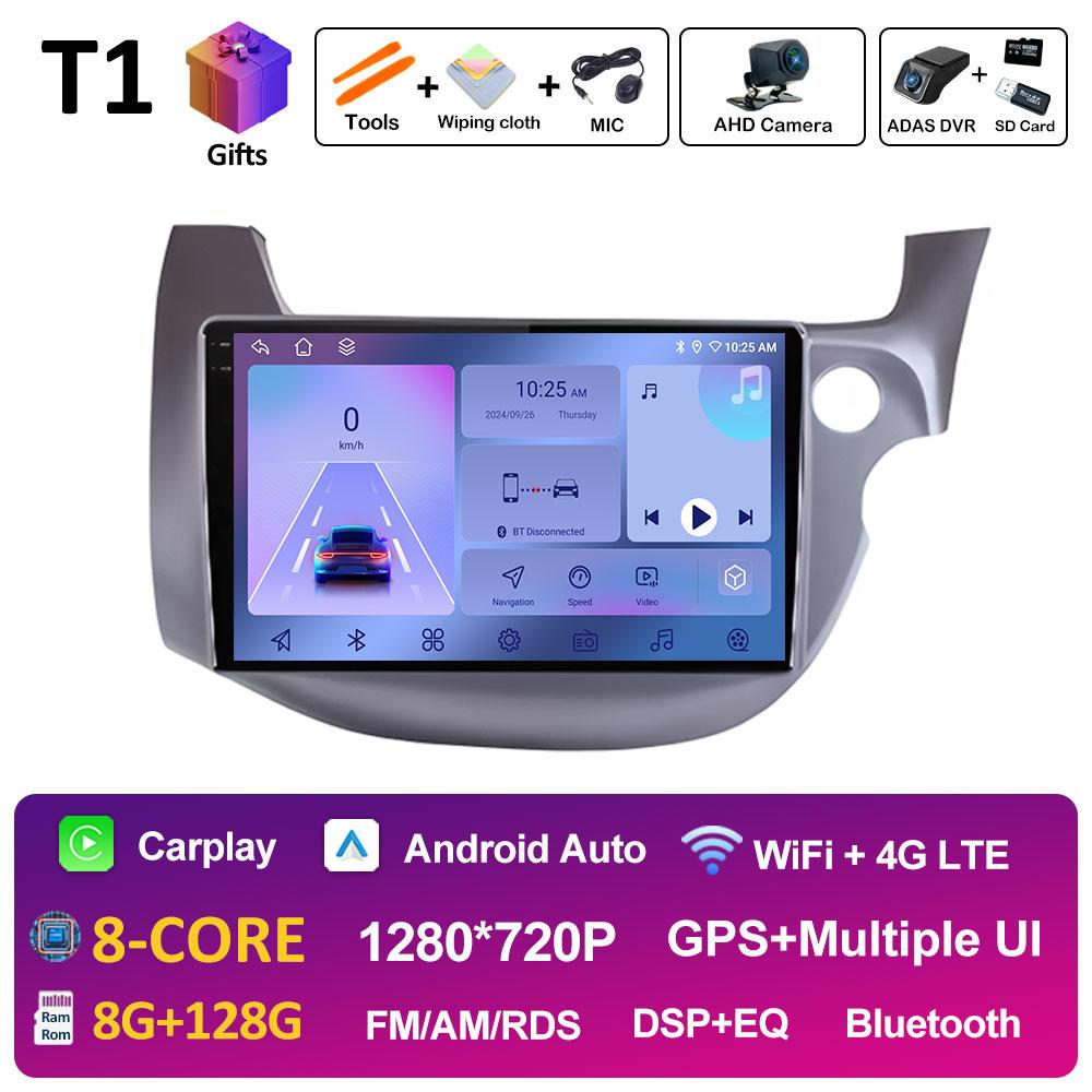 Android 14 DSP Стерео для HONDA FIT JAZZ 2007 2008 2009 2010 2011 - 2013 Правостороннее управление Беспроводной Carplay Охлаждающий вентилятор Головное устройство