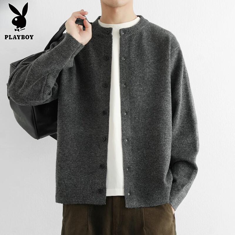 PLAYBOY Men's Wool-Blend Knit Cardigan Jacket