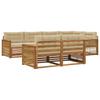 Outdoor Sofa Set with Cushions 7 pcs Natural and Beige