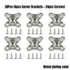 20Set-6Set Butterfly Corner Bracket with Screws Detachable Corner Brace L Shape Right Angle Metal Brace for Furniture Drawers
