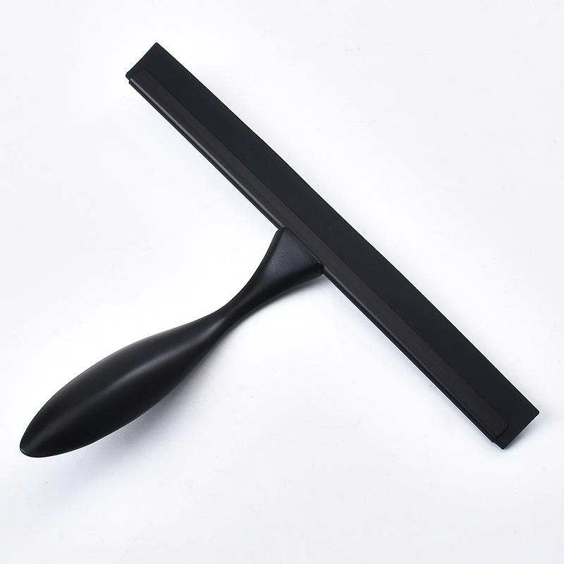 10/12/14'' INCH Shower Squeegee Silicone Rubber Wiper Scrape With Suction Cup Hook Black Color Glass Mirror Bathroom Cleaner