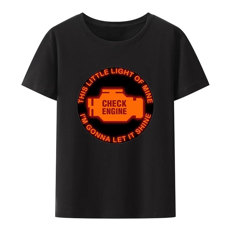 Funny Check Engine Oil Battery Pants Print T Shirts Summer Short Sleeve O-Neck Mechanic Repair Tees Casual Tops Camisetas