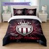 Monaco FC Custom Name Text Bedding Set 1 Duvet Cover+2 Pillowcases Soccer Logo Personalized Gift For Special Occasion Bedroom Decor