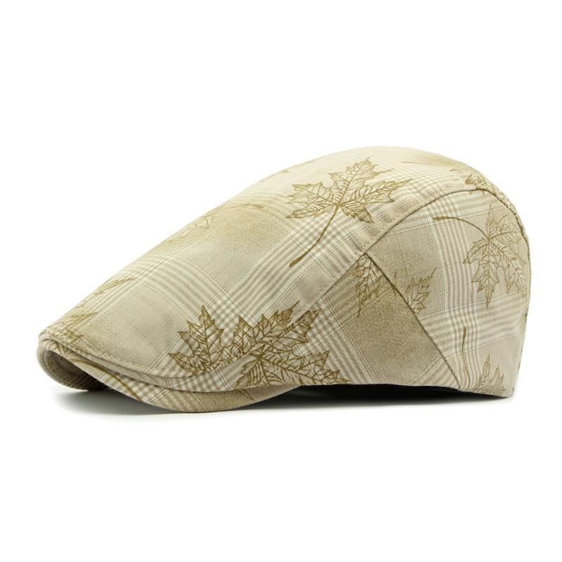 Весенняя шляпа Осенний берет Британская винтажная шляпа художника Печатная клетчатая кепка с козырьком для мужчин