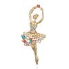 Cute Figure Brooch Dancing Ballet Girl Dancer Crystal Rhinestone Brooches for Women Metal Pins  Party Wedding Jewelry Best Gift