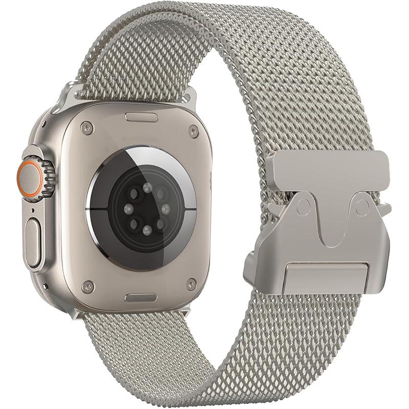 Парашютный Миланский Петлевой Ремешок Для Apple Watch Ultra Ремешок Из Нержавеющей Стали Металлический для iWatch Серии 11 10 9 8 7 6 5 SE 49мм 46мм 45мм 44мм 42мм 41мм 40мм