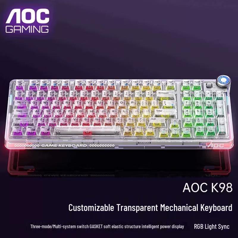 AOC K98 Беспроводная механическая клавиатура со структурой прокладки, 3 режима