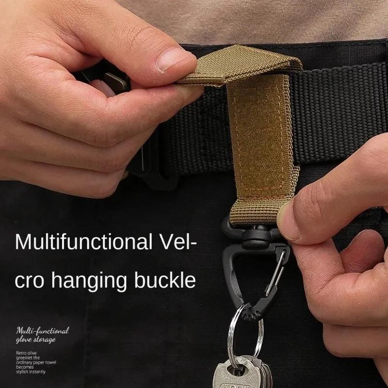 3pcs Tactical Hanging Buckle Nylon Molle Backpack Belt Buckle D-Shaped Outdoor Carabiner EDC Keychain Hook