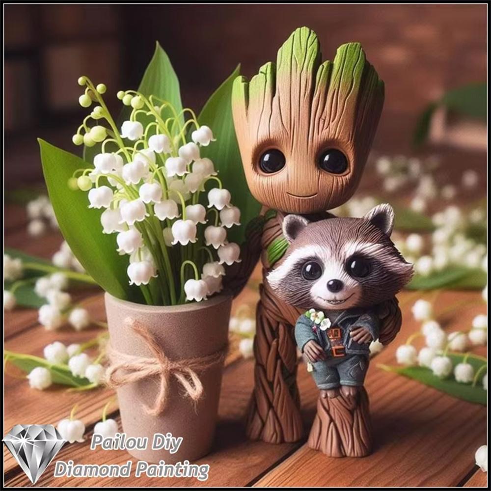 Disney Классический персонаж Грут 5D Алмазная живопись Полная вышивка Искусство Каменная наклейка Ручная работа DIY Большие принадлежности для рисования