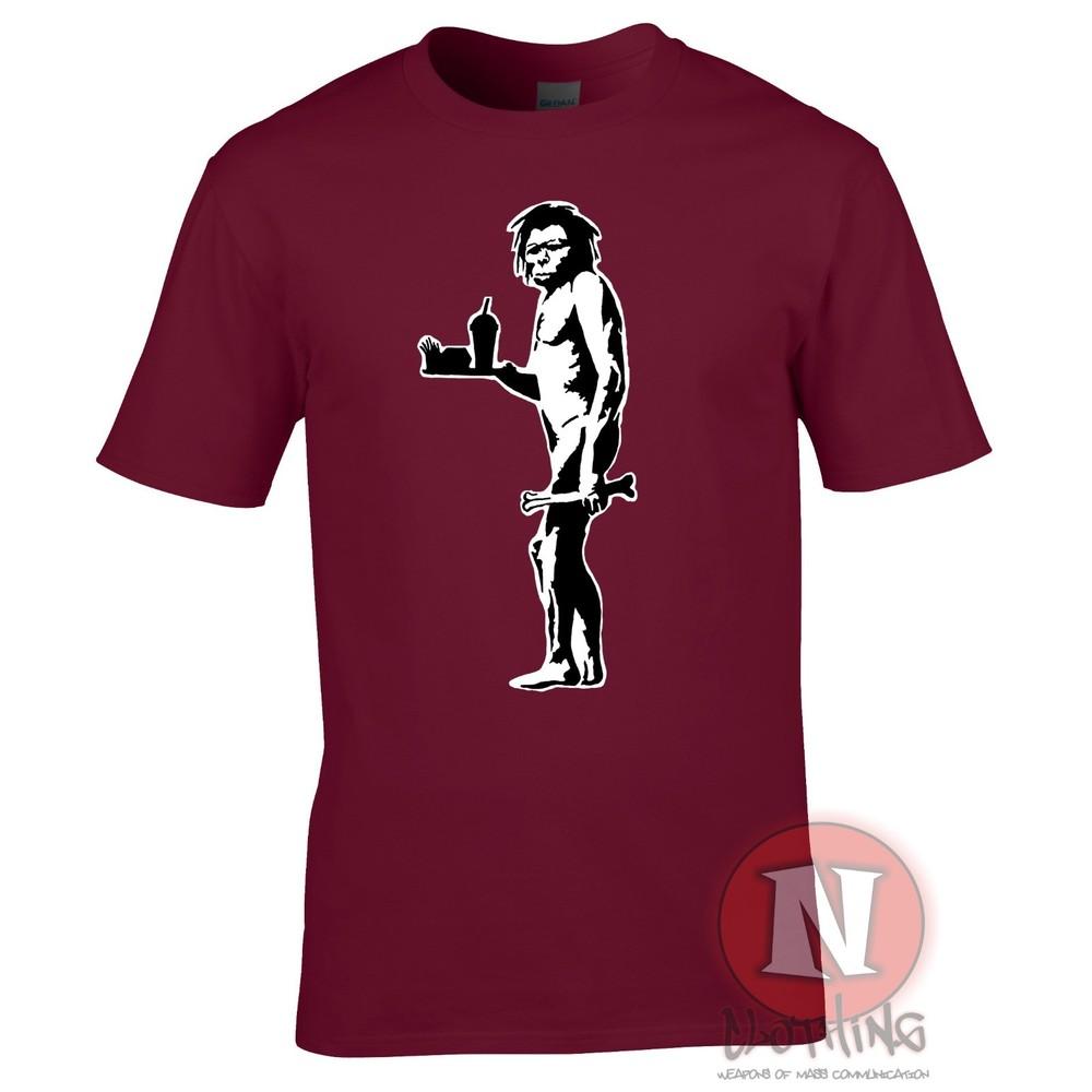 Banksy Caveunisex TShirt Fastfood Teeshirt Urban Stencil Art Graffiti Bristol Cool