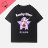 Аниме Футболка Lucky Star Коната Футболка Горячая Распродажа Хлопок Комикс Y2k Одежда Мультяшный Изуми Кагами Эстетичный Принт Футболка Унисекс Топы