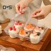 10Pcs Clear Cupcake Holders with Handle Lid Portable Cupcake Transport Rack Reusable Cake Carriers for Packaging 6 Slot Mini Desserts Box for Pies