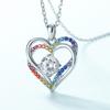 Rainbow Heart Pendant S925 Silver Ocean Heart Clavicle Chain - European & American Fashion