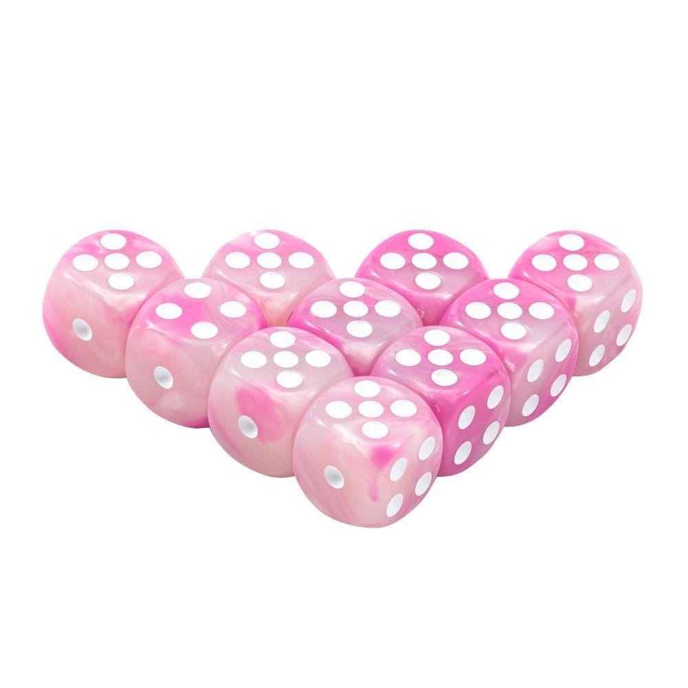 10Pcs/set D6 16mm Colored 6-sided DND Dice Translucent Colors Party Game Polyhedral Dice Role-Playing Acrylic Table Game