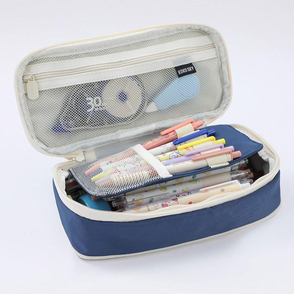 Large Capacity Pencil Case Canvas Storage Bag Cute Pen Box Student Gift
