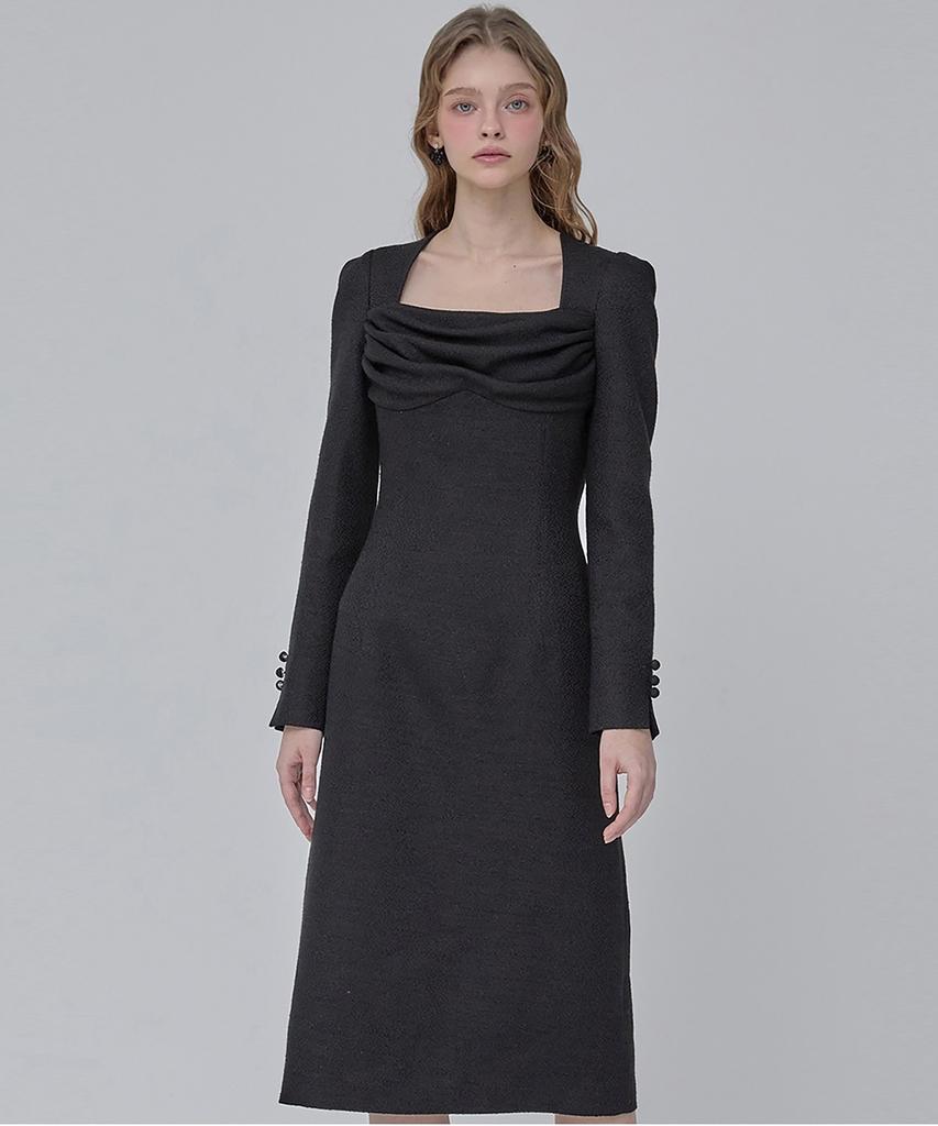 Julie And Kara 24 Fw Collar 108 Dear Vivian Tweed Dress Black