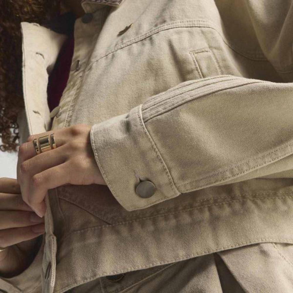 Brand Women S Button cloSure eaSy Wear canvaS Tracktop Jacket
