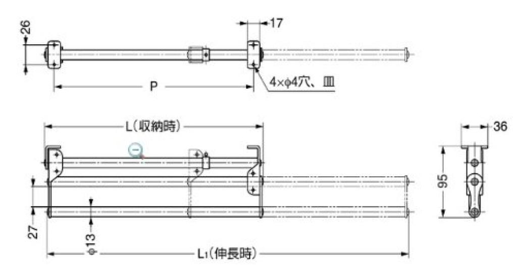 Sugatsune Industrial Lamp Brand Нержавеющая сталь Выдвижная вешалка для одежды типа пальто, A, AS-400
