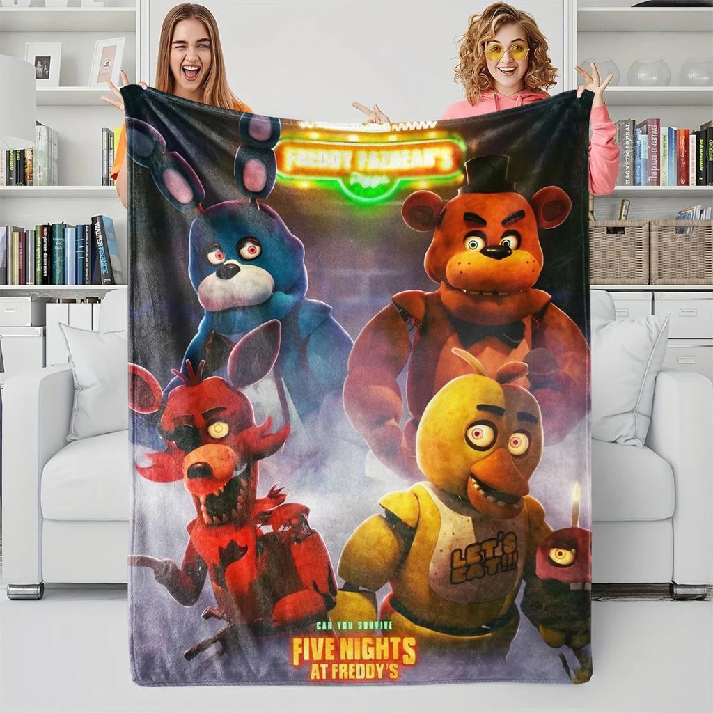 Фланелевое одеяло Five Nights At Freddy' Мягкое теплое плюшевое покрывало Легкое одеяло Чехол для дивана кровати Подушка для сна Кемпинг Подарок для фанатов FNAF