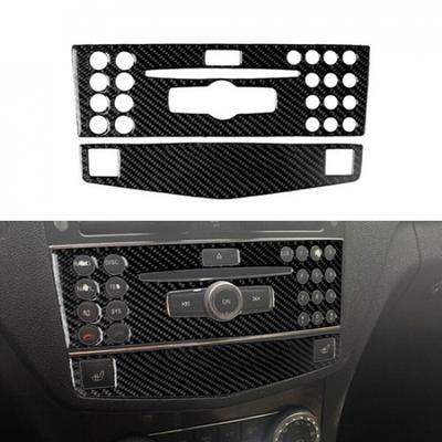 Декоративная панель CD-проигрывателя из углеродного волокна для Mercedes-Benz C-Class W204 2007-10 Тип D